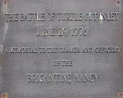 Battle of Turtle Gut Inlet plaque