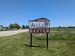 Baxter welcome sign