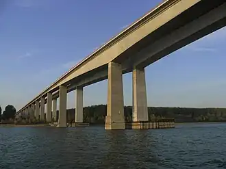 The E 75/A 1, Beška Bridge crossing near Beška, Serbia