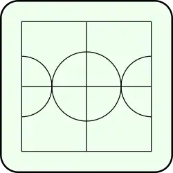 Square board, three tangent circles[1]