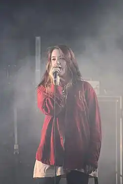 Becca Bottomley performing with Marmozets in 2011