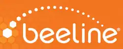 A text logo for Beeline Interactive, surrounded by hexagons invoking the look of honeycomb.