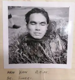 Severed head of MNLA guerrilla commander Hen Yan, killed in 1952 by the Suffolk Regiment.