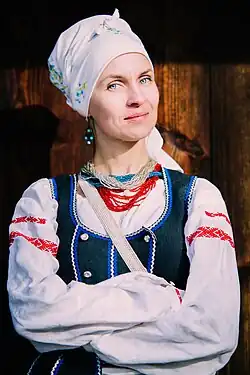 Image 8A woman in Belarusian dress, 2019 (from Culture of Belarus)