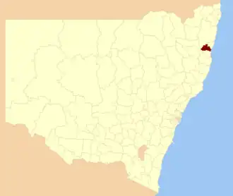 Location in New South Wales