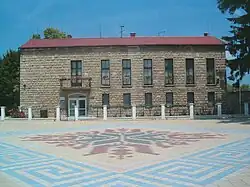 The library on the main square of the village