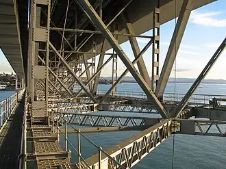 Support structure under the Auckland Harbour Bridge