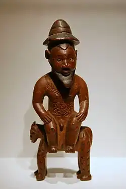 Male figure, Bembe peoples, Republic of the Congo, Early 20th century, Wood, glass