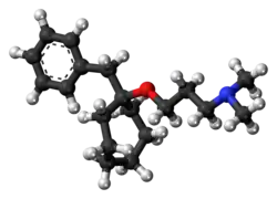 Ball-and-stick model of the bencyclane molecule
