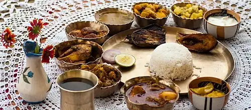 Arrangement of Bengali food