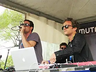 Sergio (left) and Benoit (right) perform at the Piknic Électronik in Montreal on 3 June 2012