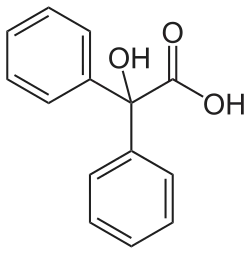 Skeletal formula of benzilic acid