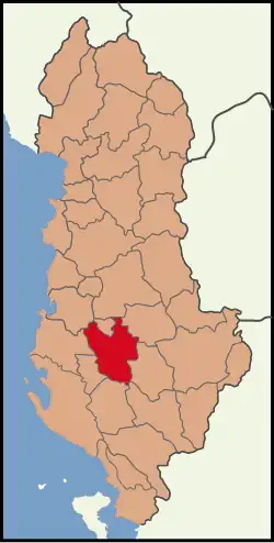 Location of Berat District
