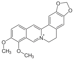 2D representation of the chemical structure of berberine .