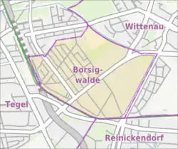 Road map of Borsigwalde