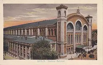 Stettiner Bahnhof after renovation on a postcard, after 1904