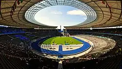 Olympiastadion in Berlin, Germany, where 2006 FIFA World Cup and 2009 World Championships in Athletics were held.