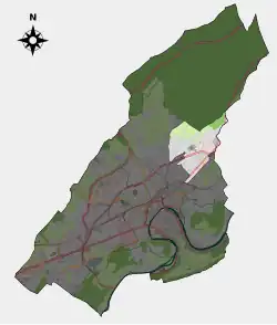 Location of the district (highlighted) within the commune of Besançon.