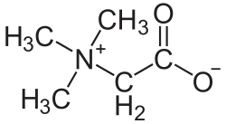 2D representation of the chemical structure of trimethylglycine .