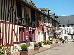 Half-timber houses in Beuvron-en-Auge, one of the Most Beautiful Villages of France