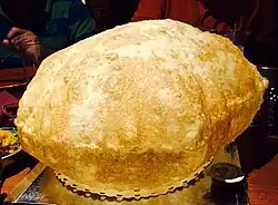 A round, puffed-up flatbread