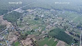 Aerial Drone Shot Of Bhaunne, Morang, Eastern Nepal
