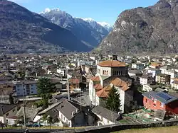 View of Biasca and the surrounding valley