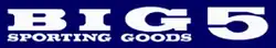 Logo with white lettering on a blue background. Large capital letters spell ‘BIG 5’, using the number five. Below the word ‘BIG’, smaller white text reads ‘Sporting Goods’.