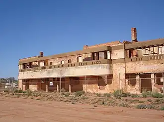 The ruins of the Big Bell Hotel, 2009.