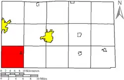 Location of Big Spring Township in Seneca County.