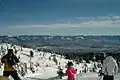 Near top of the Powder Chair