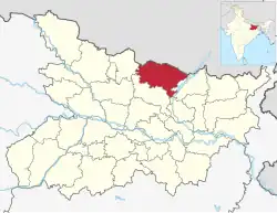 Location of Madhubani district