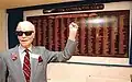 Bill Foxley with Guinea Pig Club memorial, early 2000s
