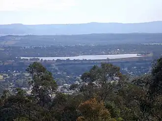 Looking across Laidley Heights over Lake Dyer, 2015