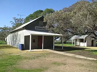 Binnum Hall (left) and post office (right), 2016