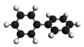 Ball and stick model of biphenyl. Created with MoleditPy program.