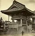 Photo of the bell tower (鐘楼堂, shōrō-dō) by Felice Beato