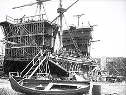 Construction of boat decorations.