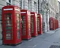 K6 telephone kiosks outside the former General Post Office, Blackpool, Lancashire