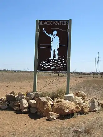 Sign at the entrance to Blackwater, 2018