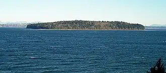 Blake Island surrounded by water