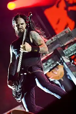 Nicholson performing with Ozzy Osbourne in 2009