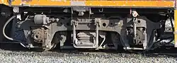 Closeup of EMD Blomberg M trucks