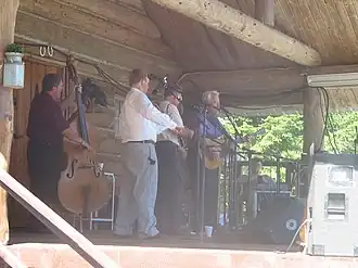 The Bluegrass Cardinals playing a reunion show at the Darrington Bluegrass Festival in 2006. Unknown members pictured.
