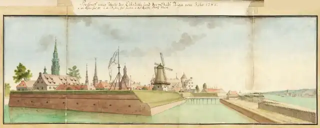 View of the Citadel from the north. Drawing by J. C. Brotze (1784)