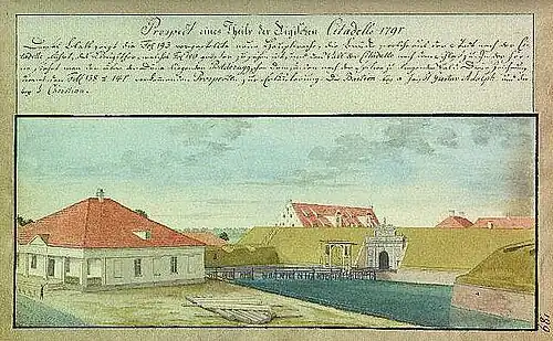 Entrance to the Citadel. Drawing by J. C. Brotze (1791)