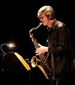 Bob Malach during a concert with Dave Weckl band and Mike Stern, 2017