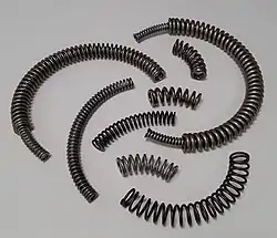 Selection of various arc springs and arc spring systems (systems consisting of inner and outer arc springs).