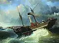 Passenger steamship Imperator Nikolay ('Emperor Nicholas') off the Black Sea coast. 1840–1850s Central Naval Museum