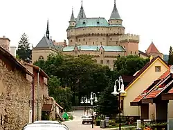 Bojnice Castle as seen from the town